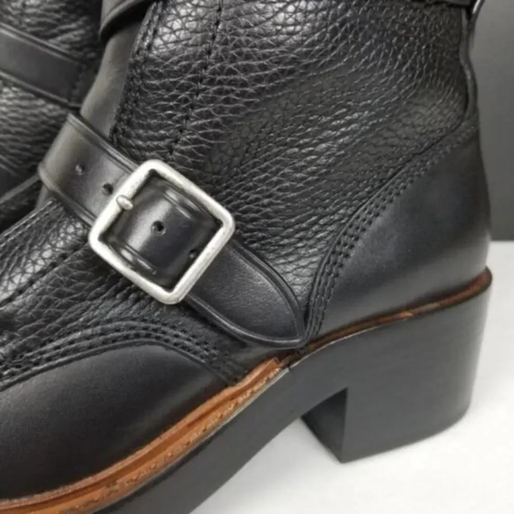 COACH Moto‎ boots, black pebble leather size 5.5